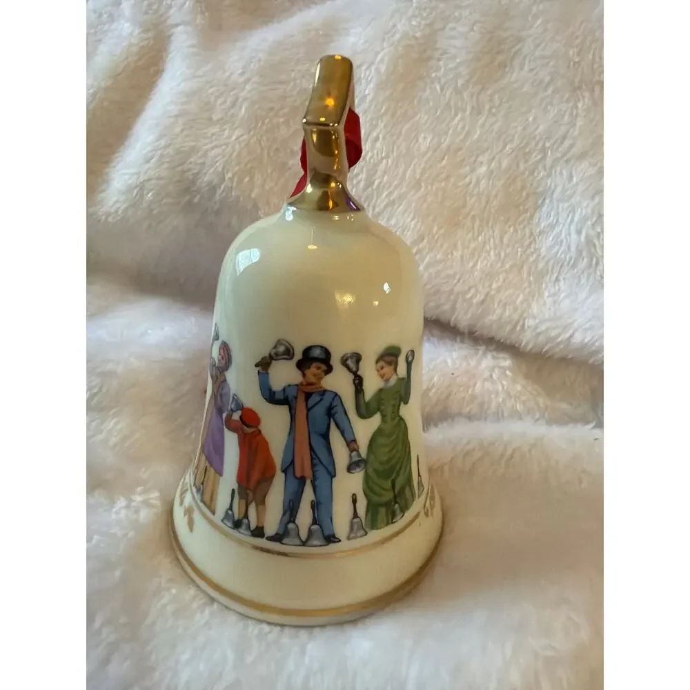 Lenox 1994 Musical Silver Bells Bell Christmas Ornament Porcelain Gold Trim
